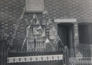 2, Mill Terrace decorated for coronation of Queen Elizabeth II in 1953