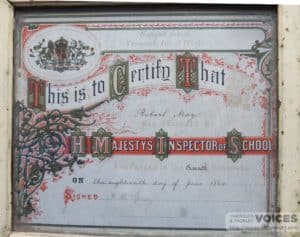 Robert May's School Certificate1884