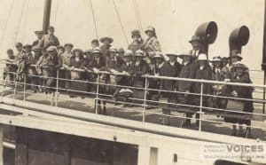 Yarmouth School trip on the ferry - Panama hats