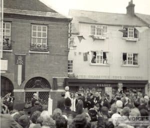 Queen Elizabeth II visit 1965 Square  Kelseys confectioners