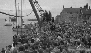 Crowds on the Quay to greet the Smith brothers on their return from Dartmouth after crossing the Atlaantic in 1949 