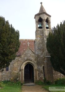 Thorley church entrance and bell tower