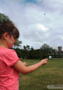 Carnival 2013, Faye flying her kite on the Green