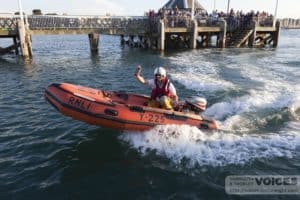 Carnival 2013: Lifeboat Demonstration  off Yarmouth Pier using 'Y Boat' : photo Thomas Cowley