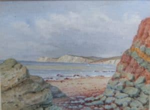 Oil painting of Brooke point by one of the Dashwood family given as a prize to Eileen Smith nee Lansdowne